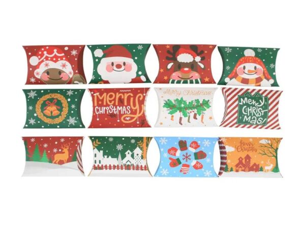 wholesale cute small various candy chocolate christmas box for child gift foldable pillow box packaging 3