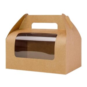 all'ingrosso cibo grado panetteria trattare scatole regalo grande gable carta kraft box con finestra per compleanno matrimonio festa bomboniere 1