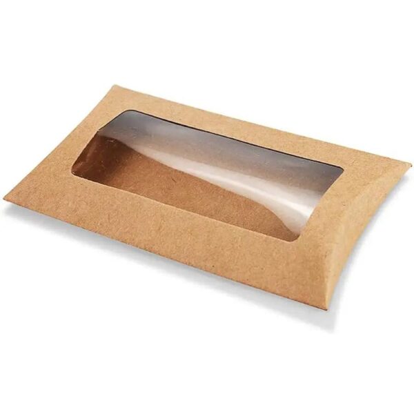 white brown black pillow paper box with window kraft paper christmas gift packaging boxes candy bags small pillow box 5