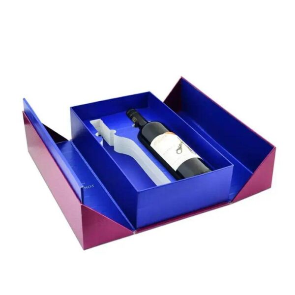 custom creative design packaging box wine gift box luxury double door wine box 3