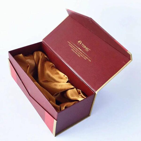 custom design luxury wine gift box for 2 bottle packaging with fabric satin foldable wine packaging boxes 3