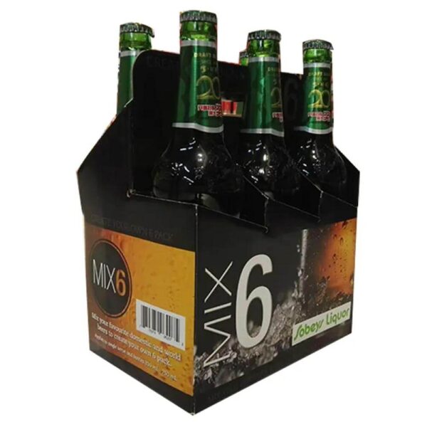 custom logo cardboard six pack wine box carrier wholesale cheap portable handle corrugated paper packaging 6 bottle beer carrier 2