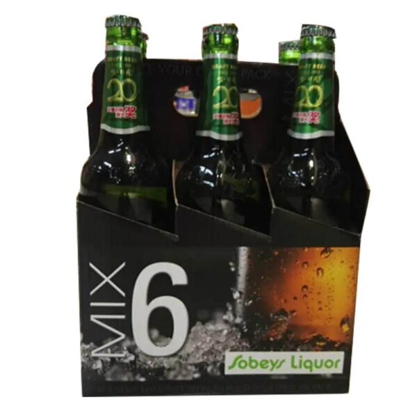 custom logo cardboard six pack wine box carrier wholesale cheap portable handle corrugated paper packaging 6 bottle beer carrier 3