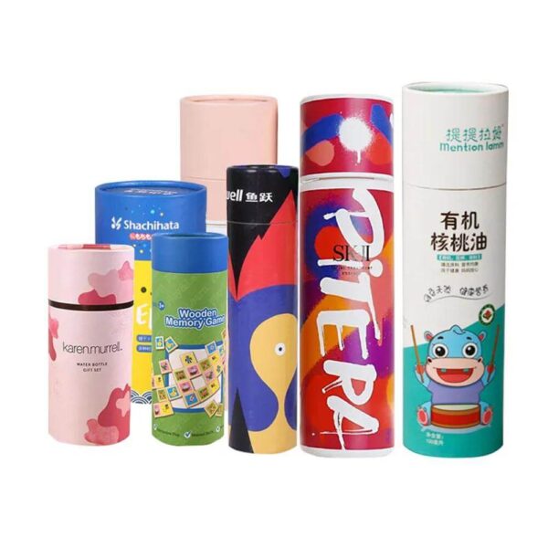 custom printed customized bottle kraft round cardboard rigid gift 750ml packaging paper tube box for wood wine 5