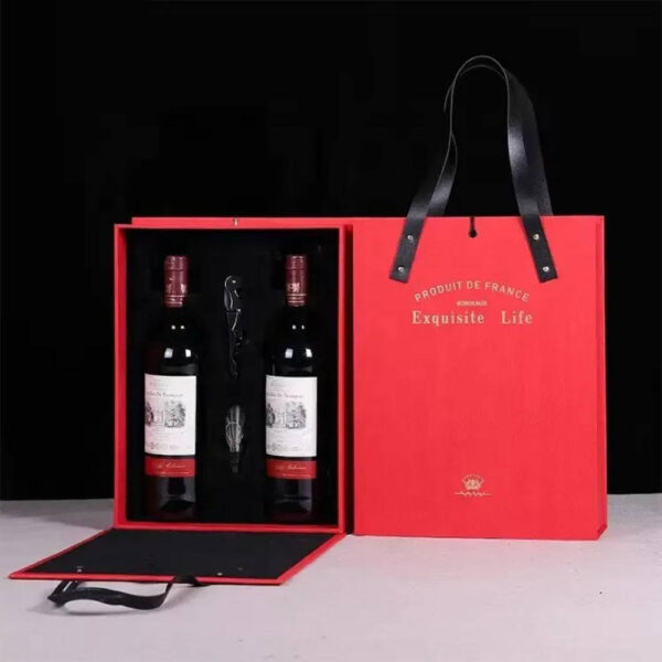 customizable kraft paper gift box with corrugated cardboard and carton for red wine perfume or candle custom logo included 4