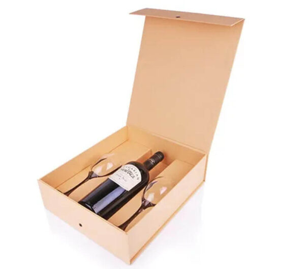 boîte magnétique 3 bouteilles de haute qualité emballage verre de vin papier boîte cadeau avec séparateurs 3