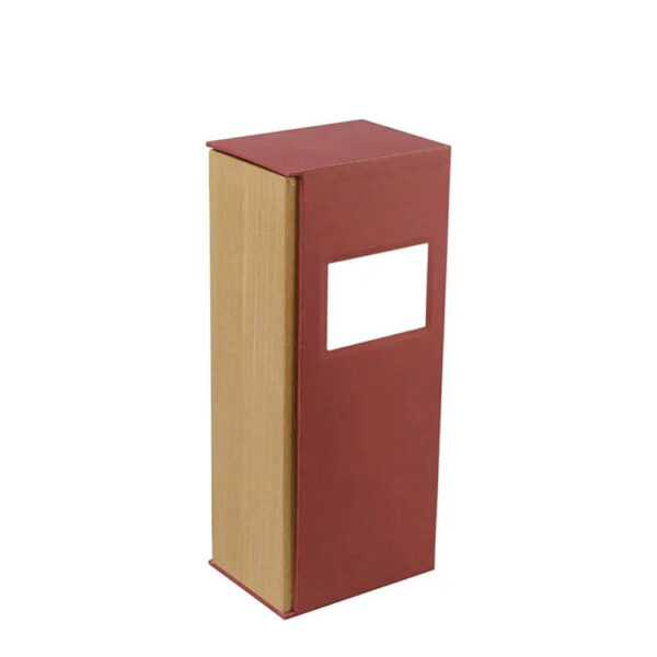 single bottle wooden wine box mdf veneer paper handmade cardboard lid wood base wine packaging gift box wine wood box 5