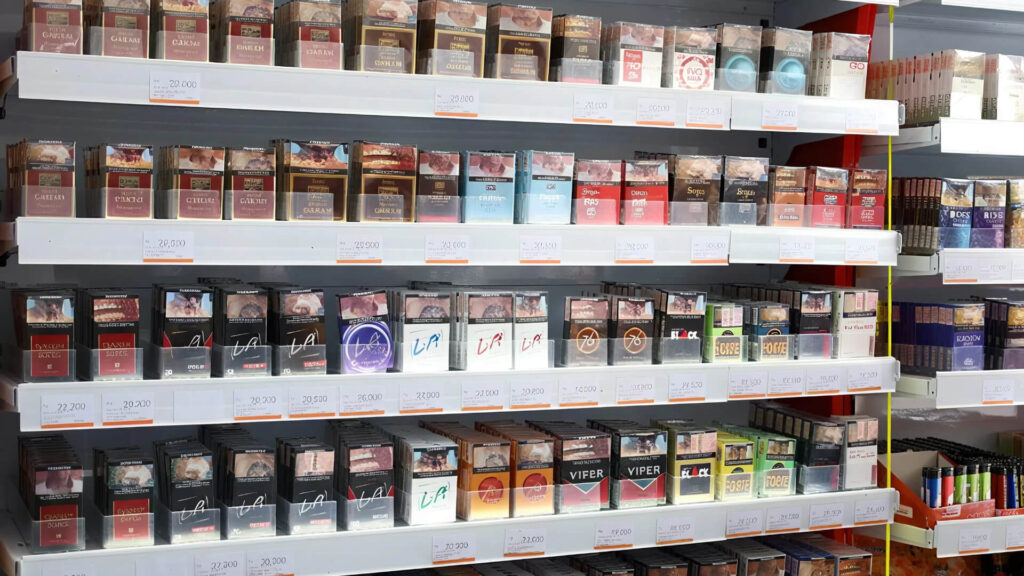 cigarettes on the shelf